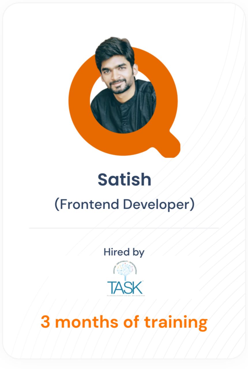 Satish — Frontend Developer success story